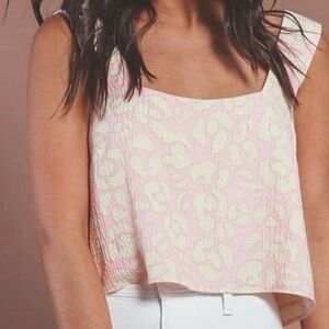 Show Me Your MuMu Pink and Yellow Tara Crop Top